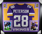 Adrian Peterson Autographed Pro Style Purple Framed Jersey 35x43 Beckett 44605