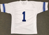 BYU COUGARS ZACH WILSON AUTOGRAPHED WHITE JERSEY BECKETT BAS STOCK #191150