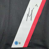 Autographed/Signed Bijan Robinson Atlanta Black Jersey Beckett BAS COA