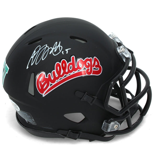 Davante Adams Autographed Black Alternate Fresno State Speed Mini Helmet JSA