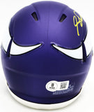 SAM DARNOLD AUTOGRAPHED VIKINGS PURPLE SPEED MINI HELMET BECKETT WITNESS 230255