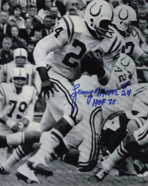 Lenny Moore Autographed Signed 8x10 Photo Baltimore Colts "HOF 75" SKU #245925