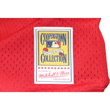 Ozzie Smith Autographed St Louis Cardinals Mitchell Ness Red Jersey FAN 43345