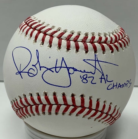 Brewers Hall of Famer ROBIN YOUNT Signed Baseball AUTO w/ "'82 AL Champs" JSA!