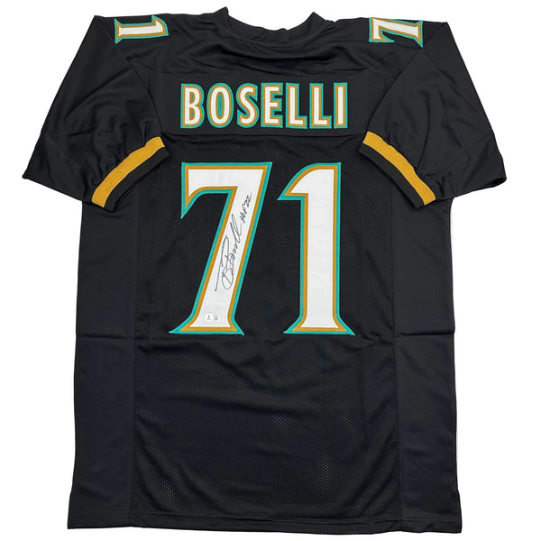 Autographed/Signed Tony Boselli HOF 22 Jacksonville Black Jersey Beckett BAS COA