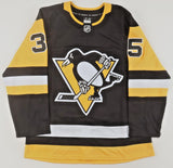 Tristan Jarry Signed Pittsburgh Penguins Jersey (Frameworth) 2xAll Star Goalie