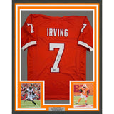 Framed Signed Bucky Irving 35x39 Tampa Bay Orange Jersey Beckett COA