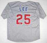 Derrek Lee Signed Chicago Cubs Gray Road Jersey (Beckett) 2005 N.L Batting Champ