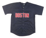 Manny Ramirez Boston Signed Navy Baseball Jersey MBM Inscribed BAS
