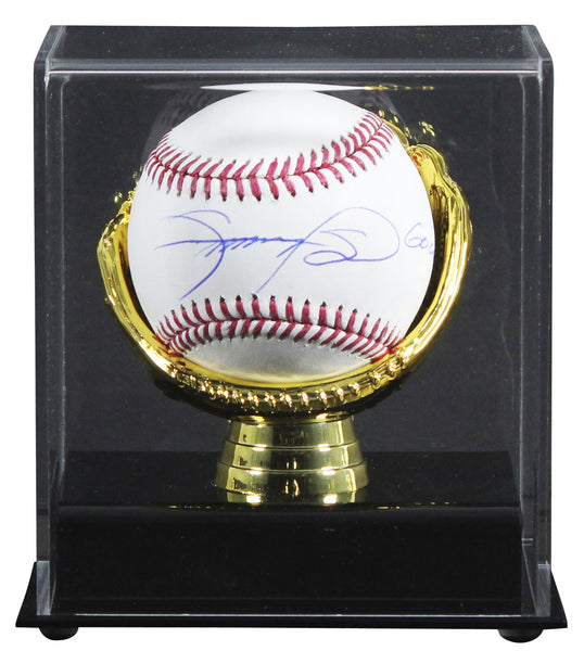 Cubs Sammy Sosa "Go Cubs" Signed Manfred OML Baseball W/ Case JSA Witness