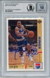 Spud Webb Signed 1991 Upper Deck #419 Trading Card Beckett 10 Slab 36316