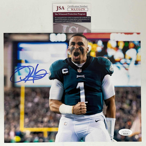 Autographed/Signed Jalen Hurts Philadelphia Eagles 8x10 Football Photo JSA COA 6