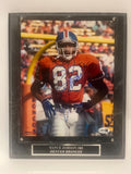 Vance Johnson Autographed Denver Broncos 8x10 Photo with Plaque JSA COA