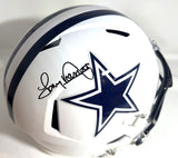 Cowboys TONY DORSETT Signed Full Size FLAT WHITE Speed Replica Helmet AUTO - JSA