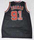 Chicago Bulls Dennis Rodman Autographed Signed Black Jersey JSA #B442463