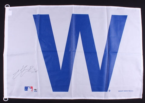 Hector Rondon Signed 28x39 Chicago Cubs "W" Flag (Schwartz COA)