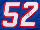 Ted Johnson Signed Patriots Flying Elvis Logo Jersey /JSA COA/3xSuper Bowl Champ