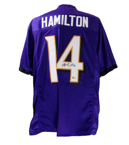 Kyle Hamilton Autographed Purple Football Jersey Baltimore Ravens Beckett 171407