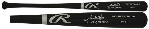 Addison Russell Signed Rawlings Pro Black Baseball Bat w/2016 WS Champs -(SSCOA)