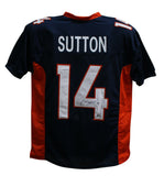 Courtland Sutton Autographed/Signed Pro Style Blue XL Jersey Beckett 34005