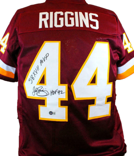 John Riggins Autographed Maroon Pro Style Jersey w/ 2 Insc- Beckett W Hologram