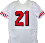 Deion Sanders Autographed White Pro Style Jersey-Beckett W Hologram *Black