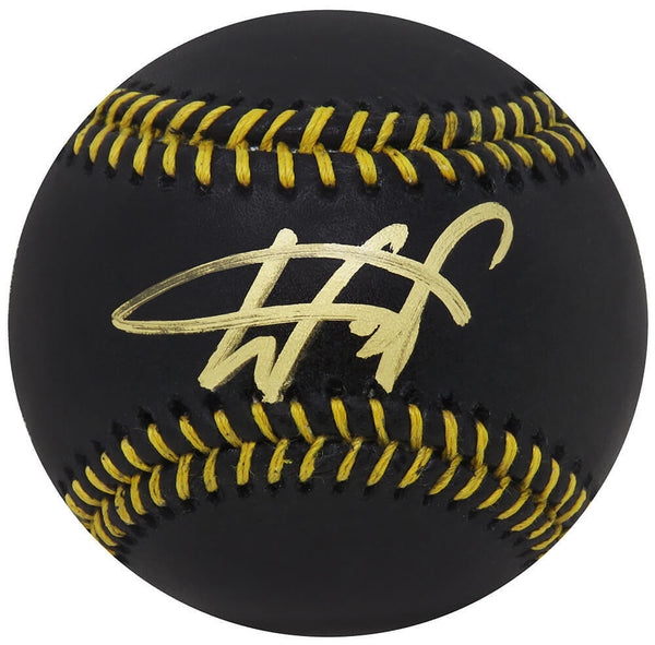 Wander Franco (TAMPA BAY RAYS) Signed Rawlings Black MLB Baseball (SCHWARTZ COA)
