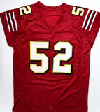 Patrick Willis Autographed Red Gold Pro Style Jersey- Beckett W Hologram *Black