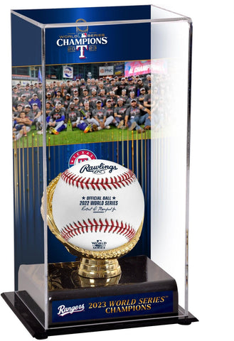 Texas Rangers 2023 MLB World Series Champions Sublimated Display Case with Image
