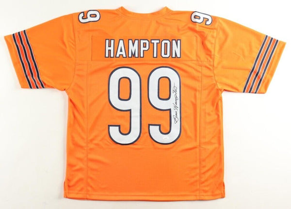 Dan Hampton Signed Chicago Bears Orange Throwback Jersey (JSA COA) H.O.F. 2022