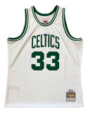 Larry Bird Signed Celtics White M&N Hardwood Classics Swingman Jersey PSA/DNA