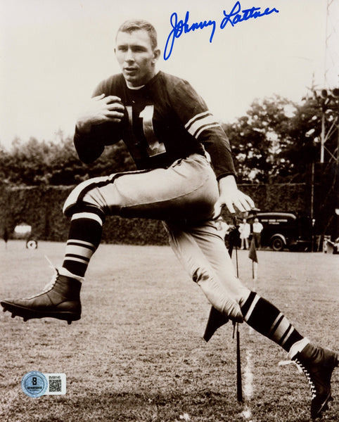 Johnny Lattner Autographed/Signed Pittsburgh Steelers 8x10 Photo Beckett 57599