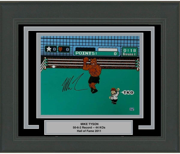 FRAMED Autographed MIKE TYSON Punchout Nintendo 16x20 Photo Hologram COA