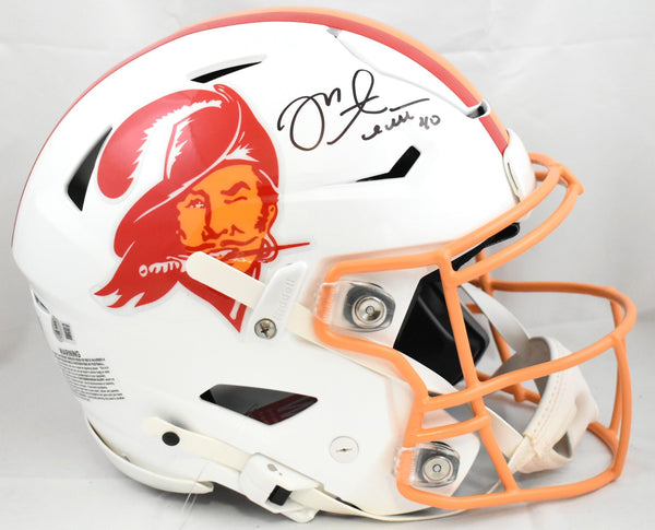 2020 leaf autographed football helmet Mike Alstott Autographed Buccaneers F/S 76-96 SpeedFlex Helmet