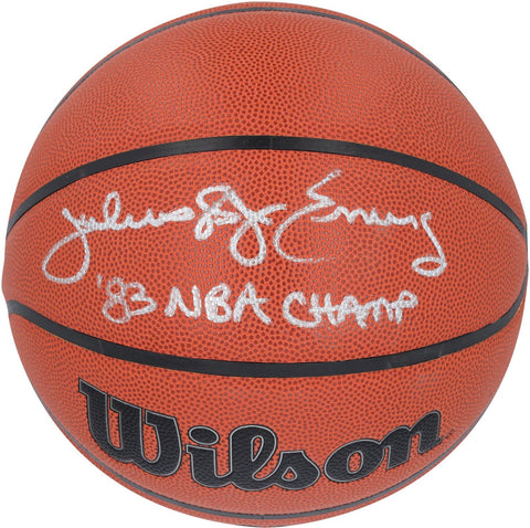 Julius Erving 76ers Signed Wilson Authentic Series Indoor/Outdoor Ball w/Insc