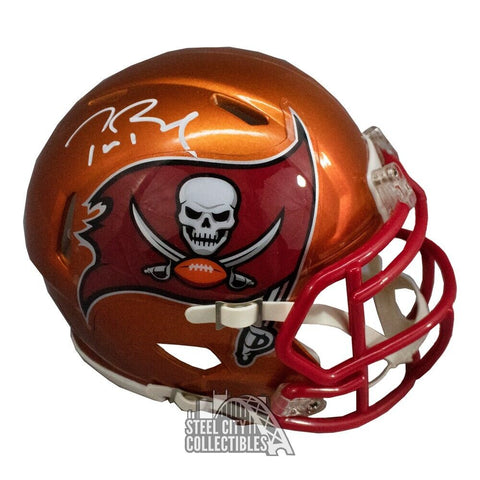 Tom Brady Autographed Tampa Bay Flash Mini Football Helmet - Fanatics