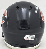 DICK BUTKUS AUTOGRAPHED BEARS BLUE SPEED MINI HELMET BECKETT WITNESS 214944