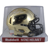 Mike Alstott Signed Purdue Boilermakers Chrome Mini Helmet Beckett Witness 50202
