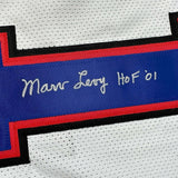 Framed Autographed/Signed Coach Marv Levy 33x42 HOF 01 White Jersey BAS COA