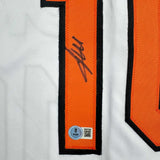 Autographed/Signed Miguel Tejada Baltimore White Jersey Beckett BAS COA