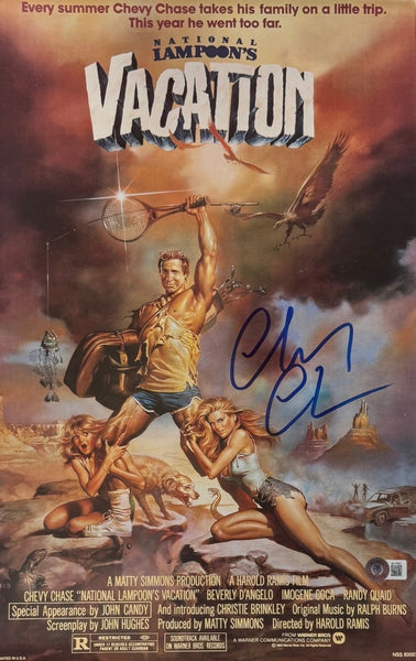 Chevy Chase Autographed/Signed Vacation 11x17 Photo Beckett WIT 58278