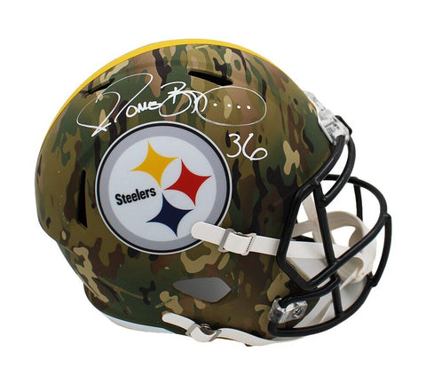 Jerome Bettis Signed Pittsburgh Steelers Speed Full Size Camo NFL Helmet