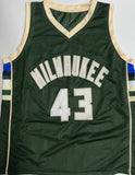 Bucks Champ THANASIS ANTETOKOUNMPO Signed Milw Custom Replica Green Jersey AUTO