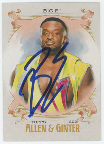 Big E WWE Authentic Signed 2021 Topps #AG-6 Card BAS #BS86701