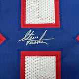 Autographed/Signed Steve Tasker Buffalo White Football Jersey JSA COA