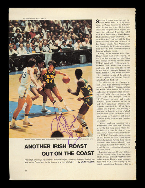 Kelly Tripucka Autographed Signed 8x11 Magazine Photo Notre Dame SKU #238010