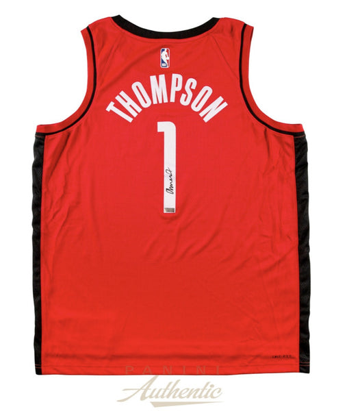 Amen Thompson Autographed Houston Rockets Red Nike Swingman Jersey Panini