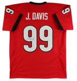 Georgia Jordan Davis Authentic Signed Red Pro Style Jersey JSA Witness