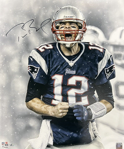 Tom Brady Signed 20x24 Scream Photo Super Bowl Patriots MVP Auto Fanatics LOA