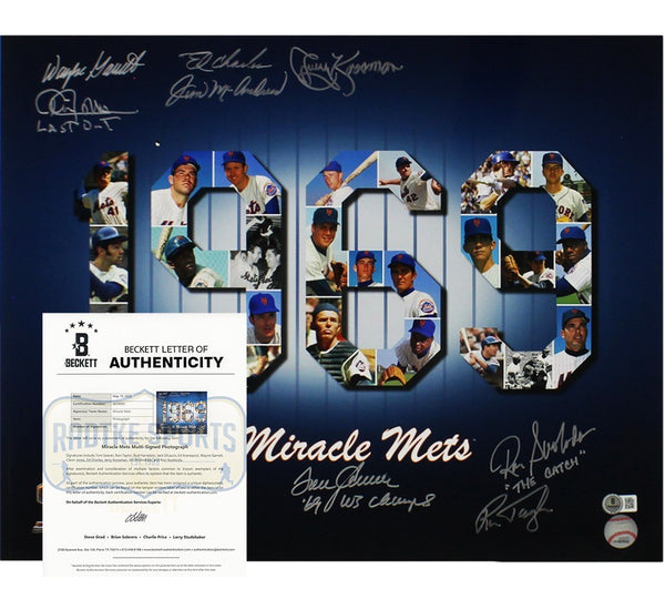 1969 Miracle Mets Signed Unframed 16x20 Photo 11 Sigs - Ed Charles/ Tom Seaver